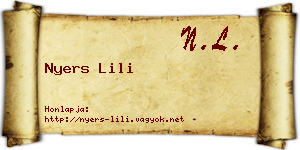 Nyers Lili névjegykártya